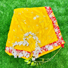 Chinon Silk Saree with Contrast Running Blouse