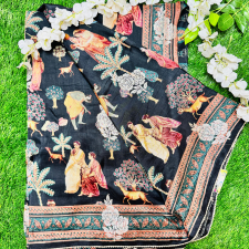 Pure Silk Saree with Running Boota Blouse